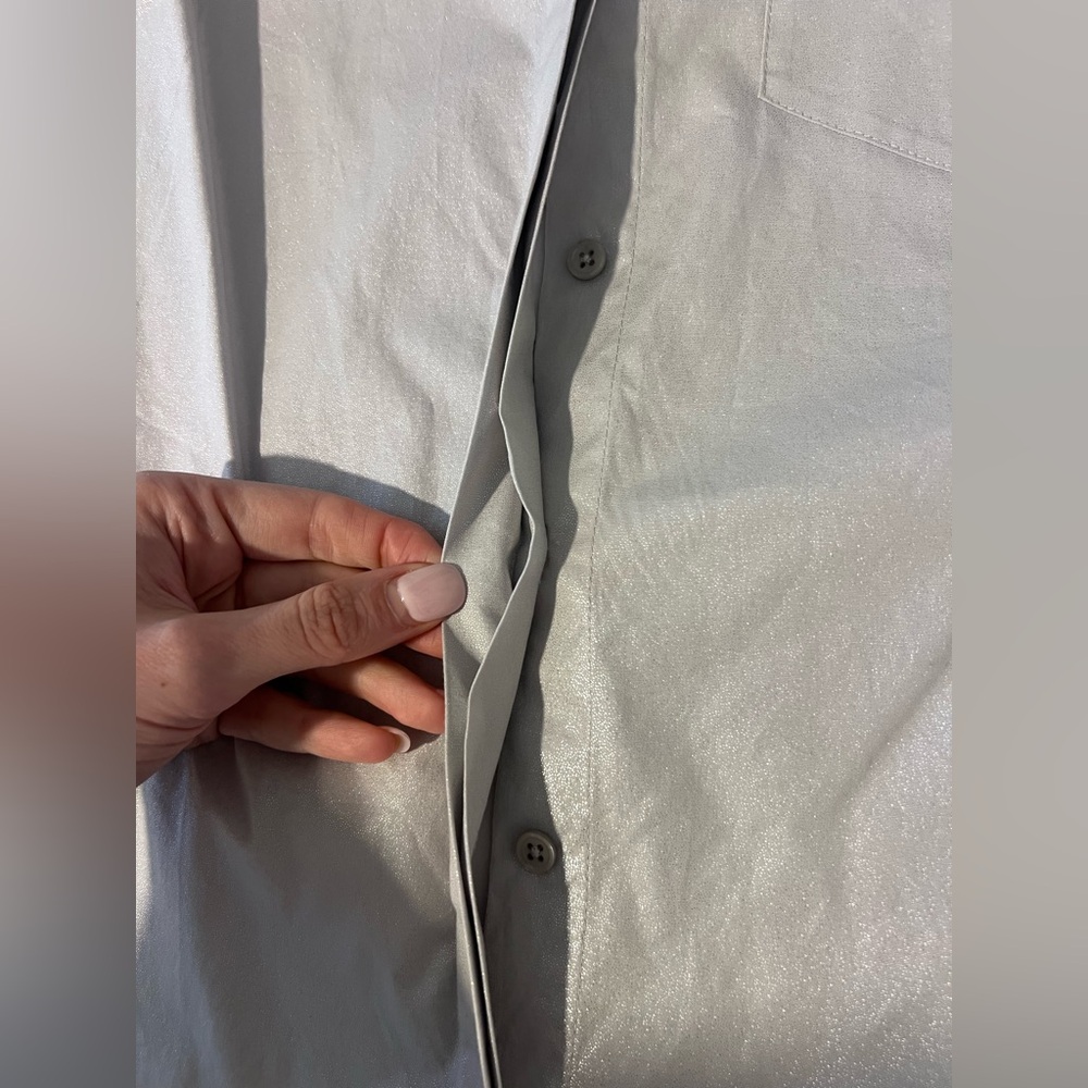 Etcetera Silver Sleeveless Button Down Top - image 7